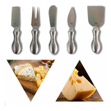 Conjunto Jogo Kit Cortador Queijo Inox 5 Peças Faca Espátula