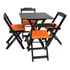 Conjunto Kit Com 1 Mesa Dobrável 70x70 C 4 Cadeiras Estofada