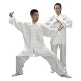 Conjunto Kung Fu Tai Chi Chuan Blusa Calça Cetim De Seda 