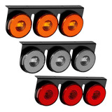 Conjunto Lanternas Led 85mm 3 Marias Caminhão E Carreta