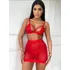 Conjunto Lingerie Com Saia Bumbum Aberto Sexy 3 Peças C/aro 