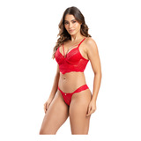 Conjunto Lingerie Cropped Renda