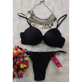 Conjunto Lingerie Preta Com