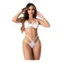 Conjunto Lingerie Sexy Strapy Duas Tiras Renda Sensual Luxo