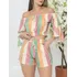 Conjunto Listra Short Blusa Cropped Tomara Que Caia Colorido
