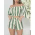 Conjunto Listrado Short E Blusa Cropped Tomara Que Caia Chic