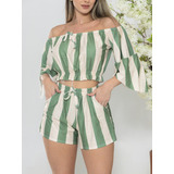 Conjunto Listrado Short E