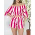 Conjunto Listrado Short E Blusa Cropped Tomara Que Caia Full