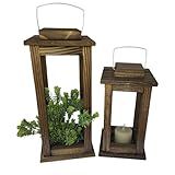 Conjunto Luminaria Lanterna Marroquina Rustica Crua  Madeira Tingida 