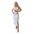 Conjunto Luxuoso Tricot Modal Saia Midi E Blusa Moda Verão