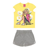Conjunto Manga Curta Barbie