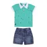 Conjunto Masculino 15444 Paraiso Gola Polo E Shorts Jeans