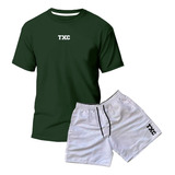 Conjunto Masculino Camiseta Algodao