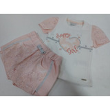 Conjunto Menina Blusa Bordada