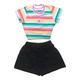 Conjunto Menina Blusa Cropped