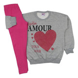 Conjunto Menina Moletom Cinza