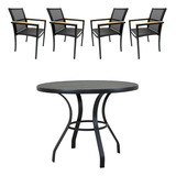 Conjunto Mesa 1 00 Ripada 4 Cadeiras Alumínio Piscina Jardim
