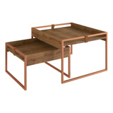 Conjunto Mesa Centro Columbia 40cm X 57cm X 63cm Ecwt