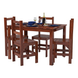 Conjunto Mesa Com 4 Cadeiras Madeira Maciça Lanes Ia