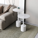 Conjunto Mesa De Canto Parma 65cm X 40cm X 40cm Branco Fhwt