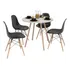 Conjunto Mesa De Jantar Redonda Branco 90cm Estilo Industrial + 4 Cadeiras Eames - Design Retrô Em Madeira- Ideal Para Sala De Jantar- Unindo Elegância E Funcionalidade P/ Transformar Seu Ambiente