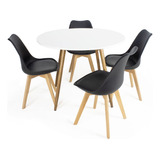Conjunto Mesa Redonda 100cm + 4 Cadeiras Leda Saarinen
