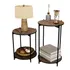 Conjunto Mesinhas Decorativas Lateral Tampo Duplo Redondo 