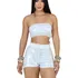 Conjunto Metalizado Cropped Faixa E Short - Periguete