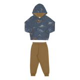 Conjunto Moletom Felpado Azul