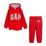 Conjunto Moletom Infantil Gap Vermelho - Blusão Com Capuz