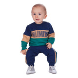 Conjunto Moletom Roupa De Bebê Infantil Menino Blusa Calça