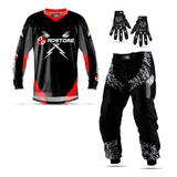 Conjunto Motocross Bota Calça Camisa Luva Factory Protork