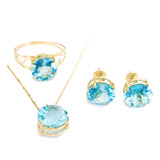 Conjunto Ouro18k Topazio Natural