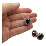 Conjunto Oval Brinco Pingente