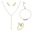 Conjunto P Colar Brinco Anel Pulseira Coração Semijoia 18k