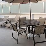 Conjunto Para Jardim 1 Mesa 4 Cadeiras 1 Ombrelone Com Base Sarah Móveis Capuccino