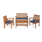 Conjunto Para Jardim Robust Tecido Azul 4 Peças