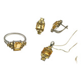 Conjunto Pedra Natural Citrino