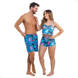 Conjunto Pijama Curto Casal Feminino Masculino Samba Canção