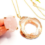 Conjunto Pingente Chapa Agata
