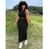 Conjunto Plus Size Feminino Saia Longa Cropped Malha Canelad