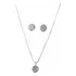 Conjunto Ponto De Luz Prata 925 Colar Brinco E Pingente