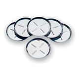Conjunto Porta copos Todo Em Aço Inox 6 Peças Promate