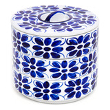Conjunto Potes Porta Mantimentos Em Porcelana Azul Colonial