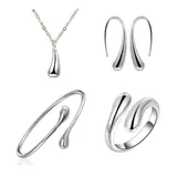 Conjunto Prateado Sofisticado Brincos