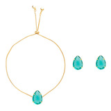 Conjunto Pulseira Brinco Gota