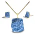 Conjunto Quartzo Azul (brinco E Colar)