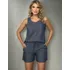 Conjunto Regata E Shorts Jeans Chambray Ref. 15509