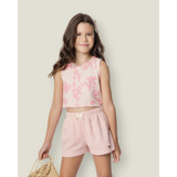 Conjunto Rosa Blusa Floral