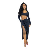 Conjunto Saia Com Fenda